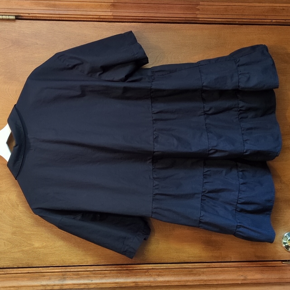 Porridge Anthropologie Tiered Tunic Blouse in Navy Size XL - Picture 4 of 7
